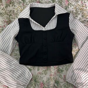 B&W Striped DressTop